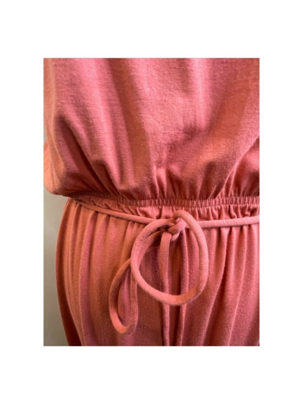 Ann Taylor Loft Womens Coral Midi Dress With Drawstring Waist Size M - Picture 5 of 7